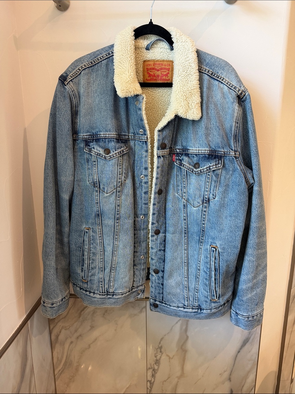Levi's Light Blue Denim Sherpa-Lined Trucker Jacket